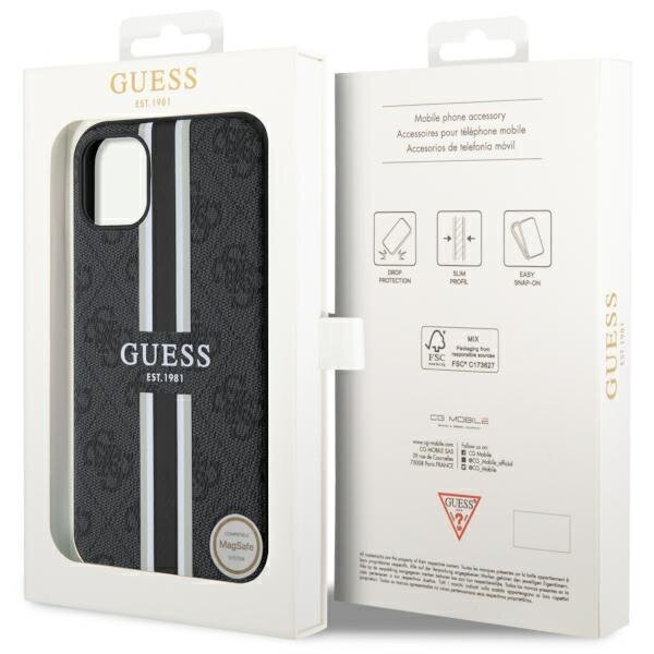 Guess GUHMN61P4RPSK iPhone 11 | Xr czarny|black hardcase 4G Printed Stripes MagSafe цена и информация | Telefonu vāciņi, maciņi | 220.lv