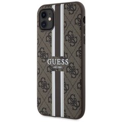 Guess GUHMN61P4RPSW iPhone 11 | Xr brązowy|brown hardcase 4G Printed Stripes MagSafe цена и информация | Чехлы для телефонов | 220.lv