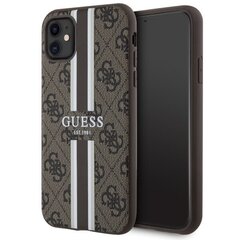 Guess GUHMN61P4RPSW iPhone 11 | Xr brązowy|brown hardcase 4G Printed Stripes MagSafe cena un informācija | Telefonu vāciņi, maciņi | 220.lv