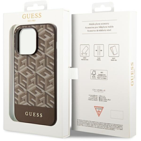 Guess GUHMP14LHGCFSEW iPhone 14 Pro 6.1" brązowy|brown hard case GCube Stripes MagSafe цена и информация | Telefonu vāciņi, maciņi | 220.lv