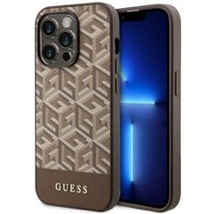 Guess GUHMP14LHGCFSEW iPhone 14 Pro 6.1" brązowy|brown hard case GCube Stripes MagSafe цена и информация | Чехлы для телефонов | 220.lv