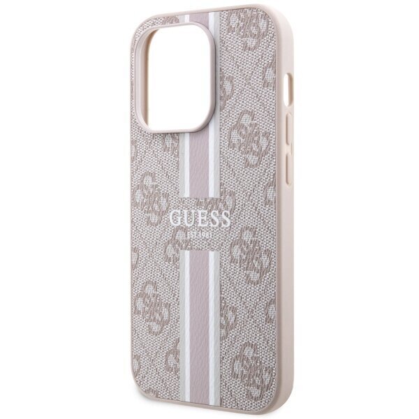 Guess GUHMP14LP4RPSP iPhone 14 Pro 6.1" różowy|pink hardcase 4G Printed Stripes MagSafe cena un informācija | Telefonu vāciņi, maciņi | 220.lv