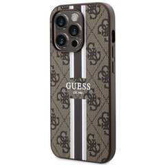 Guess GUHMP14LP4RPSW iPhone 14 Pro 6.1" brązowy|brown hardcase 4G Printed Stripes MagSafe цена и информация | Чехлы для телефонов | 220.lv