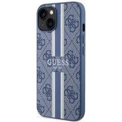 Guess GUHMP14MP4RPSB iPhone 14 Plus 6,7" niebieski|blue hardcase 4G Printed Stripes MagSafe cena un informācija | Telefonu vāciņi, maciņi | 220.lv