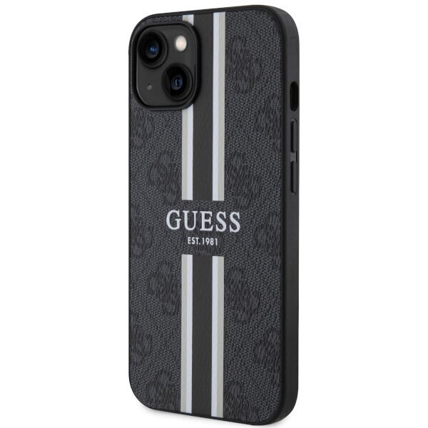 Guess GUHMP14MP4RPSK iPhone 14 Plus 6,7" czarny|black hardcase 4G Printed Stripes MagSafe цена и информация | Telefonu vāciņi, maciņi | 220.lv