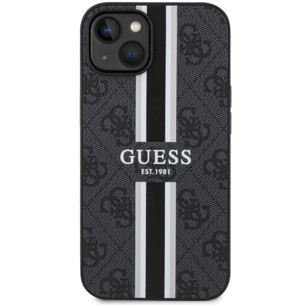 Guess GUHMP14MP4RPSK iPhone 14 Plus 6,7" czarny|black hardcase 4G Printed Stripes MagSafe цена и информация | Telefonu vāciņi, maciņi | 220.lv