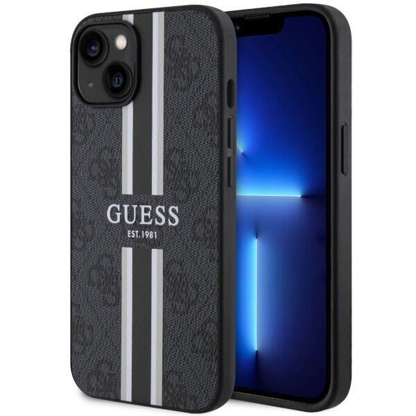 Guess GUHMP14MP4RPSK iPhone 14 Plus 6,7" czarny|black hardcase 4G Printed Stripes MagSafe цена и информация | Telefonu vāciņi, maciņi | 220.lv