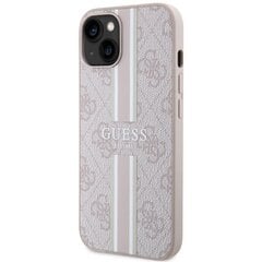 Guess GUHMP14MP4RPSP iPhone 14 Plus 6,7" różowy|pink hardcase 4G Printed Stripes MagSafe cena un informācija | Telefonu vāciņi, maciņi | 220.lv