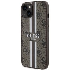 Guess GUHMP14MP4RPSW iPhone 14 Plus 6,7" brązowy|brown hardcase 4G Printed Stripes MagSafe цена и информация | Чехлы для телефонов | 220.lv