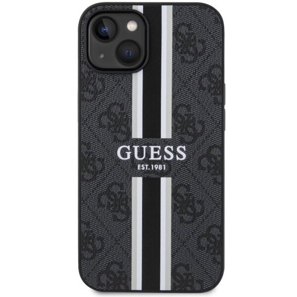 Guess GUHMP14SP4RPSK iPhone 14 6,1" czarny|black hardcase 4G Printed Stripes MagSafe цена и информация | Telefonu vāciņi, maciņi | 220.lv