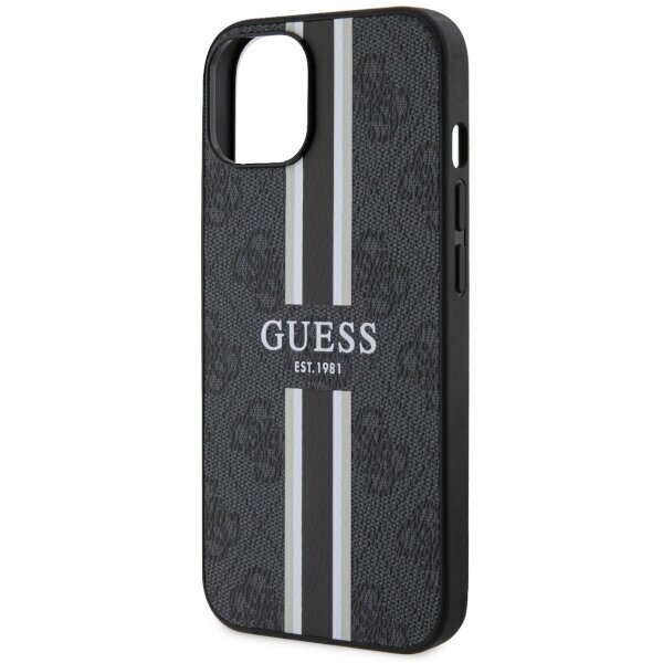 Guess GUHMP14SP4RPSK iPhone 14 6,1" czarny|black hardcase 4G Printed Stripes MagSafe cena un informācija | Telefonu vāciņi, maciņi | 220.lv