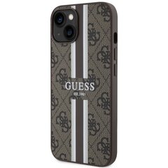 Guess GUHMP14SP4RPSW iPhone 14 6,1" brązowy|brown hardcase 4G Printed Stripes MagSafe cena un informācija | Telefonu vāciņi, maciņi | 220.lv