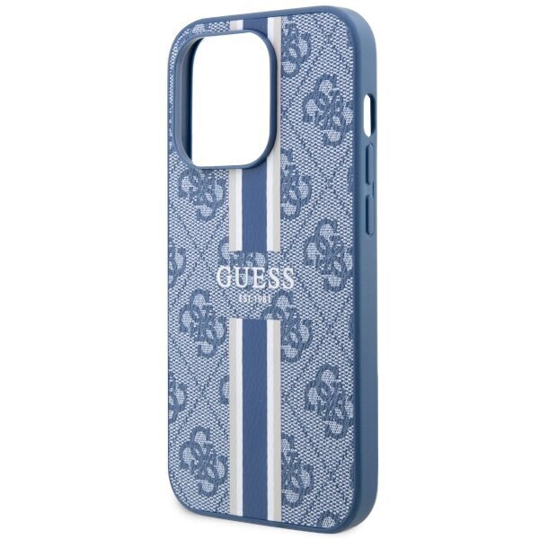 Guess GUHMP14XP4RPSB iPhone 14 Pro Max 6.7" niebieski|blue hardcase 4G Printed Stripes MagSafe cena un informācija | Telefonu vāciņi, maciņi | 220.lv