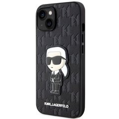 Karl Lagerfeld KLHCP14SSAKHPKK iPhone 14 6.1" czarny|black Saffiano Monogram Ikonik cena un informācija | Telefonu vāciņi, maciņi | 220.lv