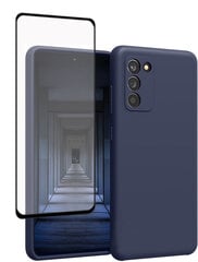 Komplekts-aizsargvāciņš silikona Samsung Galaxy S20FE / S20FE 5G SoundBerry(real liquid silicone Easy Clean), zils (Dark blue) + aizsargstikls Superior 5D cena un informācija | Telefonu vāciņi, maciņi | 220.lv