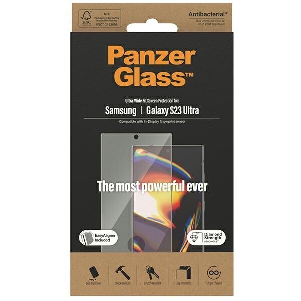 PanzerGlass Ultra-Wide Fit Sam S23 Ultra S918 Screen Protection 7317 z aplikatorem cena un informācija | Telefonu vāciņi, maciņi | 220.lv