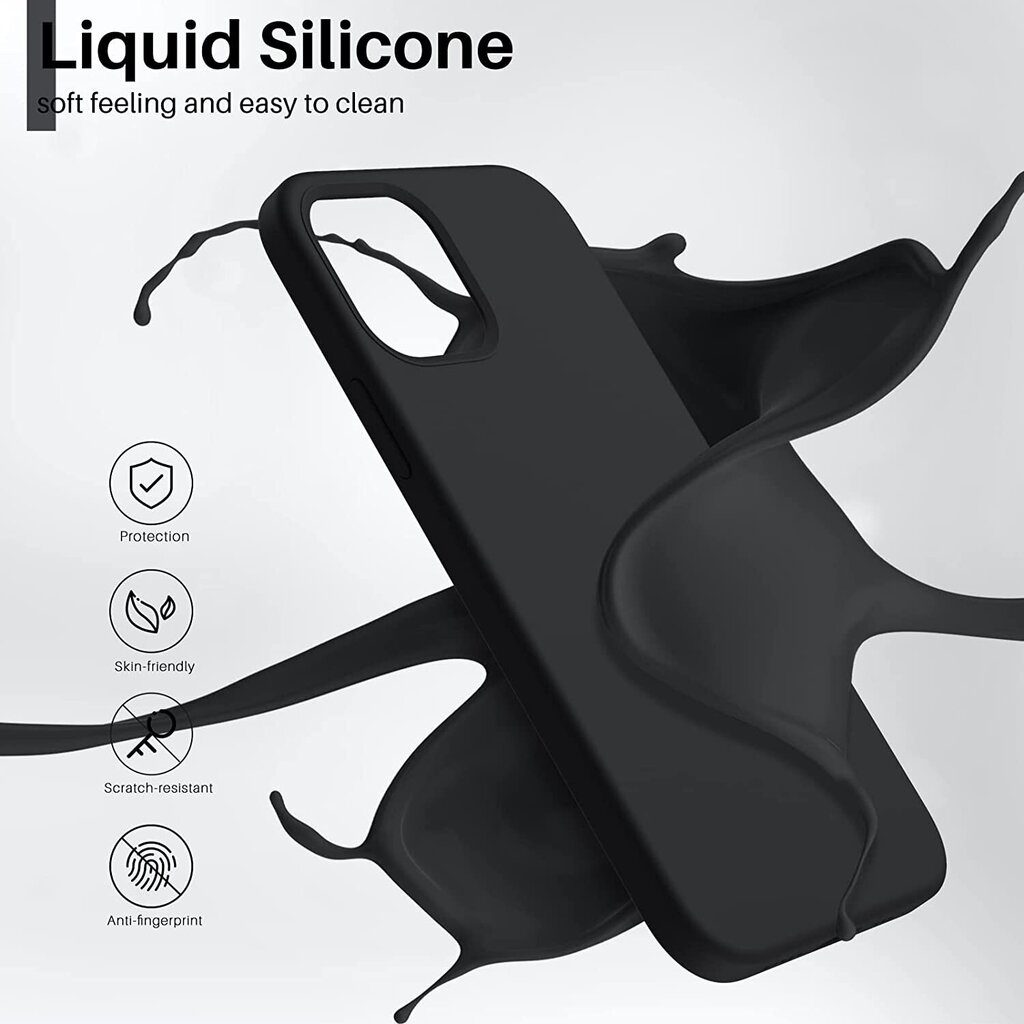 Maciņš Liquid Silicone 1.5mm Xiaomi Redmi 11A/12C/Poco C55 melns цена и информация | Telefonu vāciņi, maciņi | 220.lv