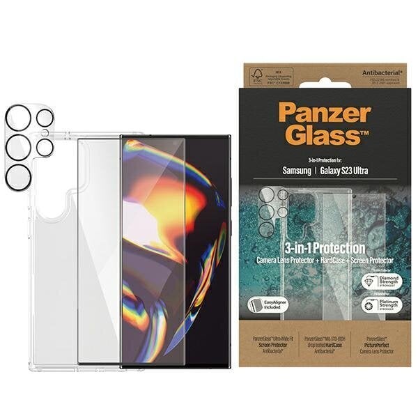 PanzerGlass Bundle 3in1 Sam S23 Ultra S918 Hardcase + Screen Protector + Camera Lens 0435+7317 cena un informācija | Telefonu vāciņi, maciņi | 220.lv