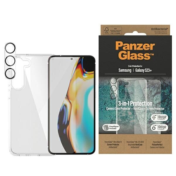 PanzerGlass Bundle 3in1 Sam S23+ S916 Hardcase + Screen Protector + Camera Lens 0434+7316 цена и информация | Telefonu vāciņi, maciņi | 220.lv