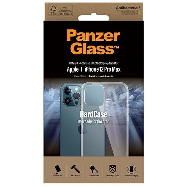 PanzerGlass ClearCase iPhone 12 Pro Max Antibacterial Military grade clear 0425 цена и информация | Telefonu vāciņi, maciņi | 220.lv