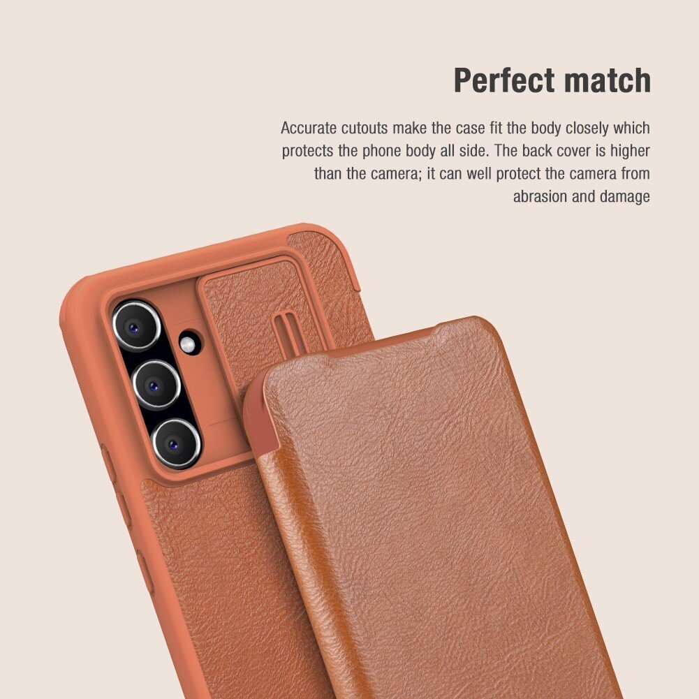 Nillkin Qin Book PRO Case for Samsung Galaxy A54 5G Brown cena un informācija | Telefonu vāciņi, maciņi | 220.lv