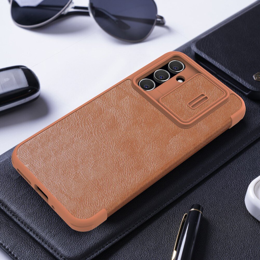 Nillkin Qin Book PRO Case for Samsung Galaxy A54 5G Brown cena un informācija | Telefonu vāciņi, maciņi | 220.lv