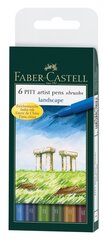 Набор ручек Faber Castell Pitt Landscape FC, 6шт. цена и информация | Канцелярия | 220.lv