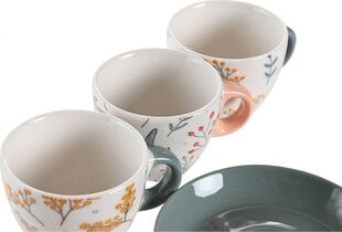 Набор чашек с блюдцами DKD Home Decor Металл Белый Керамика 90 ml цена и информация | Стаканы, фужеры, кувшины | 220.lv