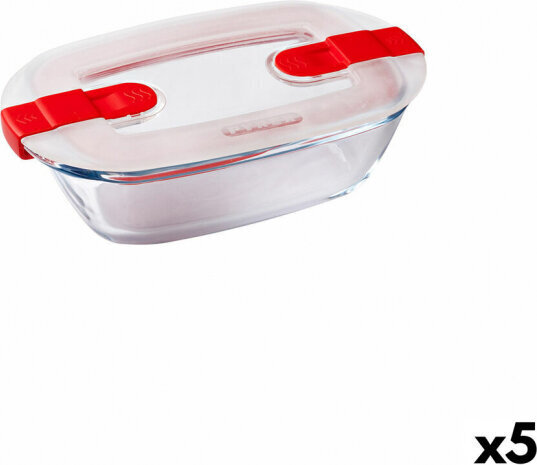 Hermētiska pusdienu kastīte Pyrex Cook & Heat, 400 ml, 17 x 10 x 5 cm (5 gab.) cena un informācija | Trauki pārtikas uzglabāšanai | 220.lv