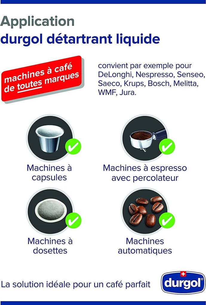 Durgol Swiss Espresso 2 x 125 ml,tīrīšanas šķidrums cena un informācija | Tīrīšanas līdzekļi | 220.lv