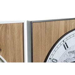 Sienas pulkstenis DKD Home Decor Melns Balts Dzelzs Vintage 60 x 4,5 x 60 cm Koks MDF Pasaules Karte (2 gb.) cena un informācija | Pulksteņi | 220.lv