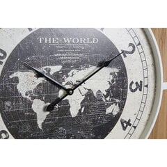 Sienas pulkstenis DKD Home Decor Melns Balts Dzelzs Vintage 60 x 4,5 x 60 cm Koks MDF Pasaules Karte (2 gb.) cena un informācija | Pulksteņi | 220.lv