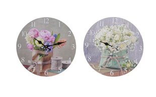 Настенное часы DKD Home Decor MDF Цветы, 34 x 4 x 34 см цена и информация | Часы | 220.lv