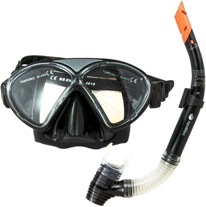 Niršanas maska ​​ar cauruli AquaWave Dolphin JR SET, melna цена и информация | Niršanas maskas | 220.lv