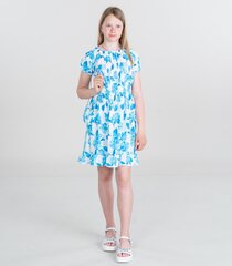 Bērnu kleita 235001 01, balts/zils 235001*01-014 cena un informācija | Kleitas meitenēm | 220.lv