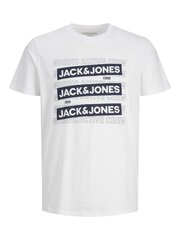 Jack & Jones t-krekls zēnam 12242921*02, balts 5715423011339 cena un informācija | Zēnu krekli | 220.lv