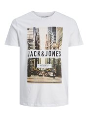 Jack & Jones vīriešu t-krekls 12235230*03, balts 5715426297341 cena un informācija | Vīriešu T-krekli | 220.lv