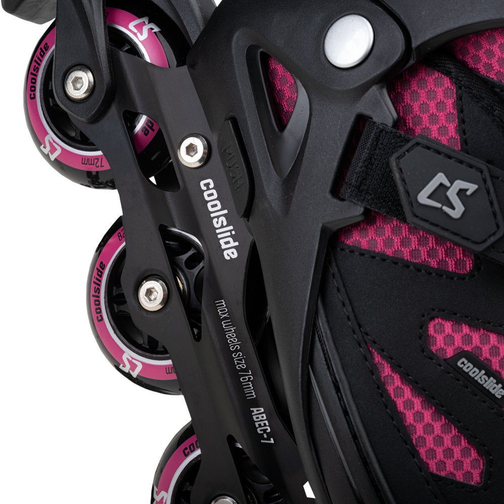 Regulējama izmēra skrituļslidas CoolSlide Jr Shoq, melnas/rozā cena un informācija | Skrituļslidas | 220.lv