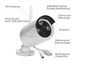 WiFi videonovērošanas kameru sistēmas komplekts, komplekts UKC 3340KIT, 4 kanāli цена и информация | Камеры видеонаблюдения | 220.lv