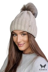 Kamea sieviešu cepure KARIMA*01, bēšs 5903246757682 cena un informācija | Sieviešu cepures | 220.lv