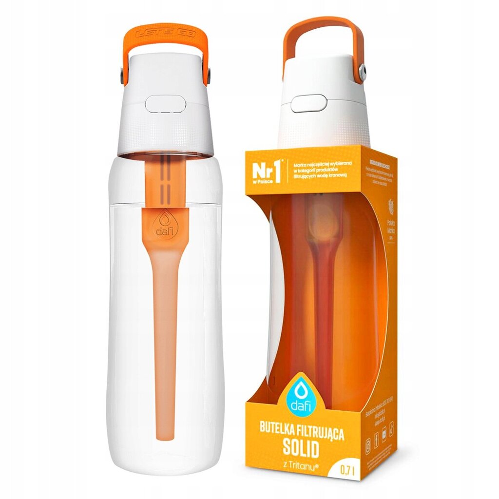 Ūdens pudele ar filtru Dafi Solid, 0,7l + 4 filtra kārtridži цена и информация | Ūdens pudeles | 220.lv