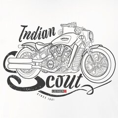 Vīriešu t-krekls Indian Scout Bobber 193-7, balts cena un informācija | Vīriešu T-krekli | 220.lv