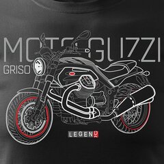 Vīriešu t-krekls Moto Guzzi Griso 204-7, melns cena un informācija | Vīriešu T-krekli | 220.lv