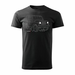 T-krekls ar UAZ 469 452 4x4 automašīnu 824-7, melns cena un informācija | Vīriešu T-krekli | 220.lv