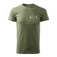 T-krekls ar UAZ 469 452 4x4 automašīnu 826-7, zaļš cena un informācija | Vīriešu T-krekli | 220.lv