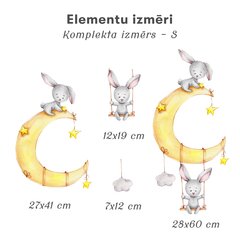 Bērnu interjera uzlīme Zaķi uz Mēness цена и информация | Декоративные наклейки | 220.lv