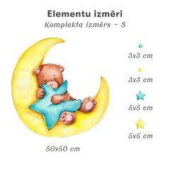 Bērnu interjera uzlīme Miega lācītis cena un informācija | Dekoratīvās uzlīmes | 220.lv