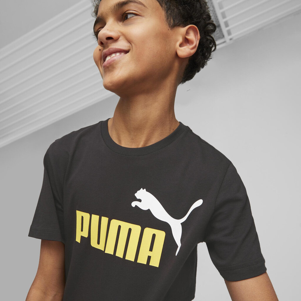 Puma T-Krekli Ess+ 2 Col Logo Tee Black 586985 91 586985 91/176 cena un informācija | Zēnu krekli | 220.lv