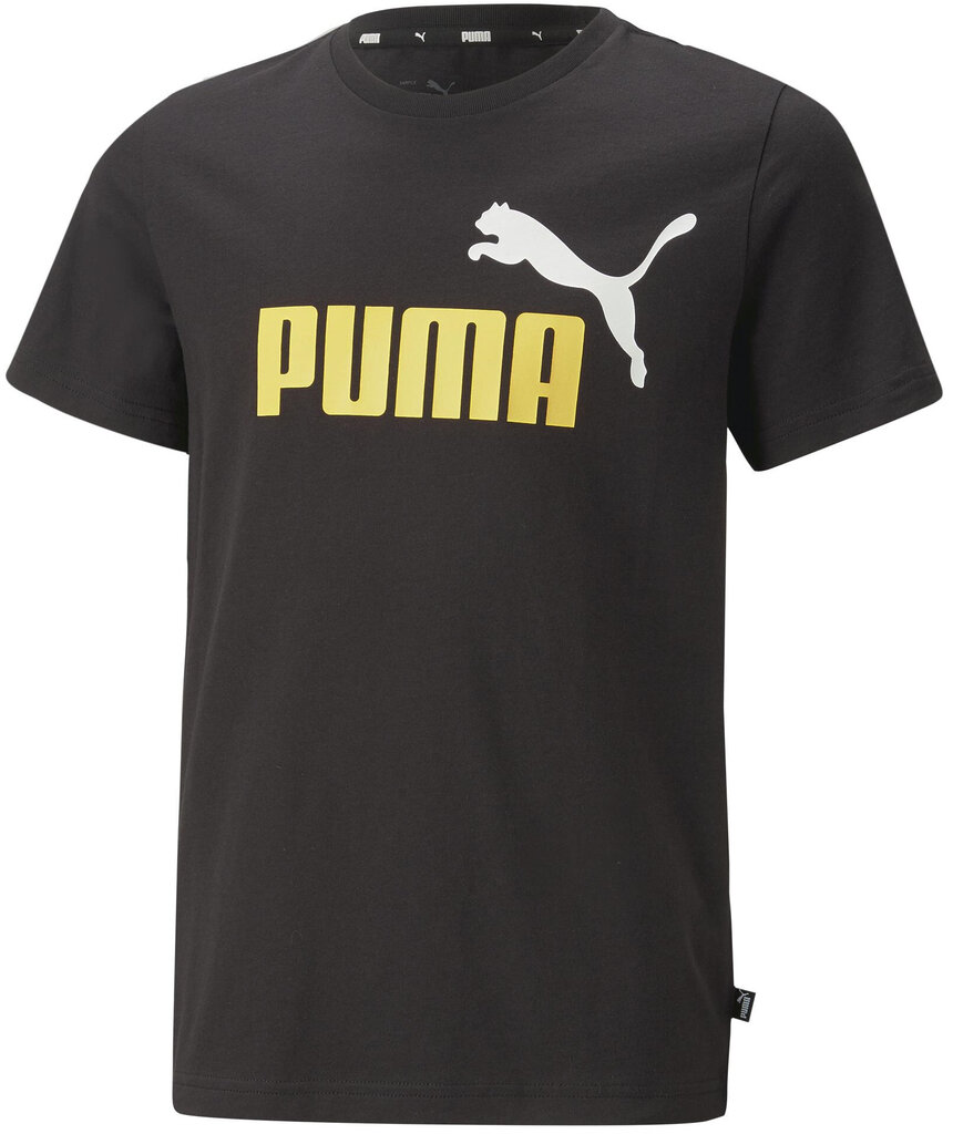 Puma T-Krekli Ess+ 2 Col Logo Tee Black 586985 91 586985 91/176 cena un informācija | Zēnu krekli | 220.lv
