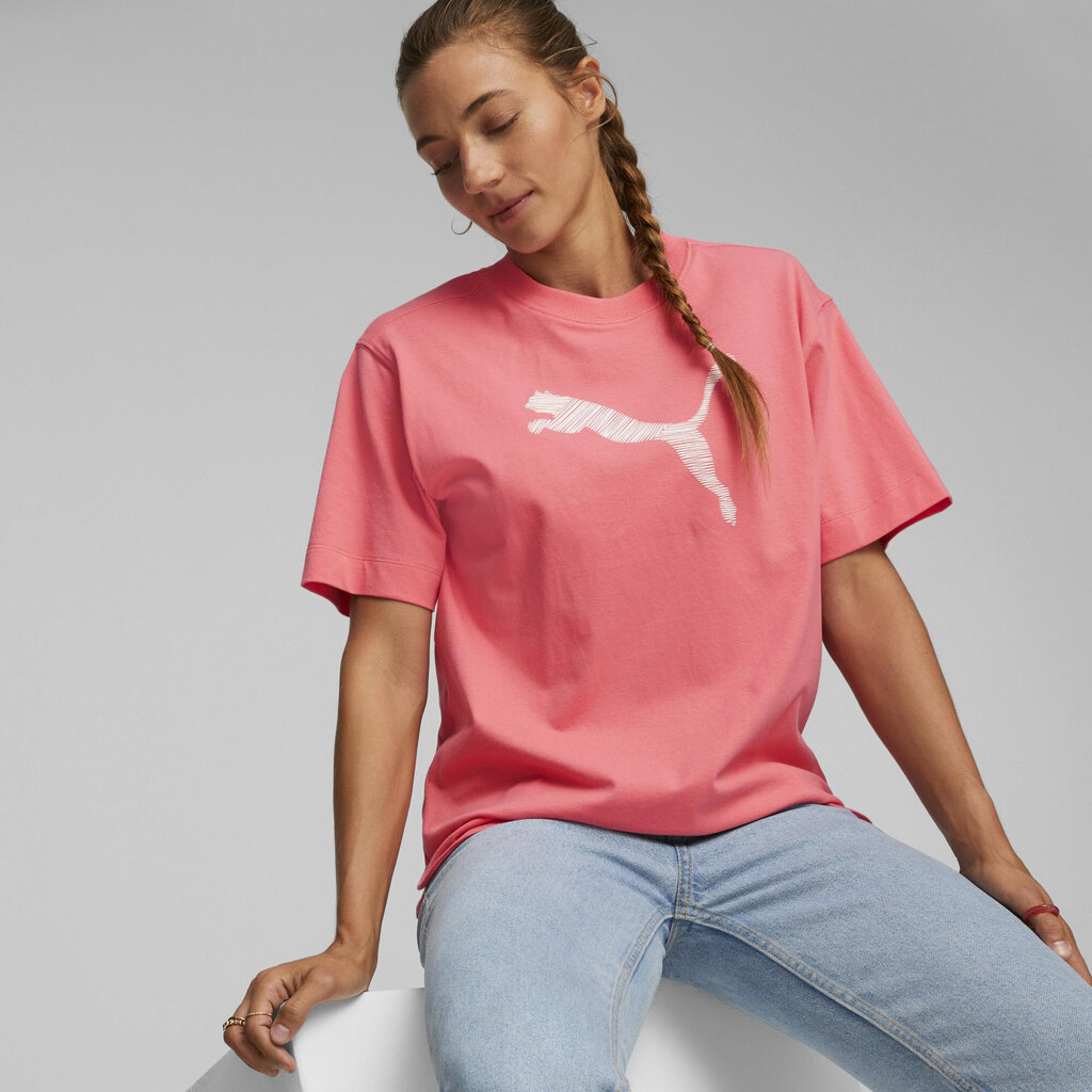 Puma Blūze Her Tee Loveable Pink 673107 63 673107 63/L cena un informācija | T-krekli sievietēm | 220.lv